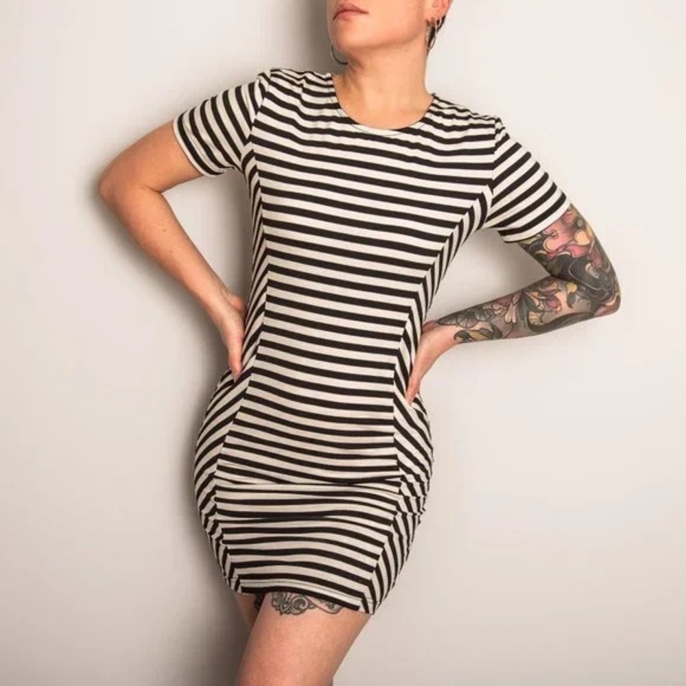 Black & White Striped Bodycon